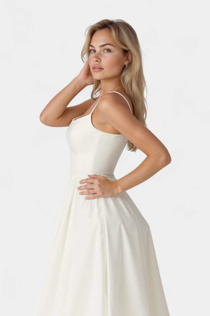 Marvelle Vestido Midi Sin Mangas de Caída Ligera