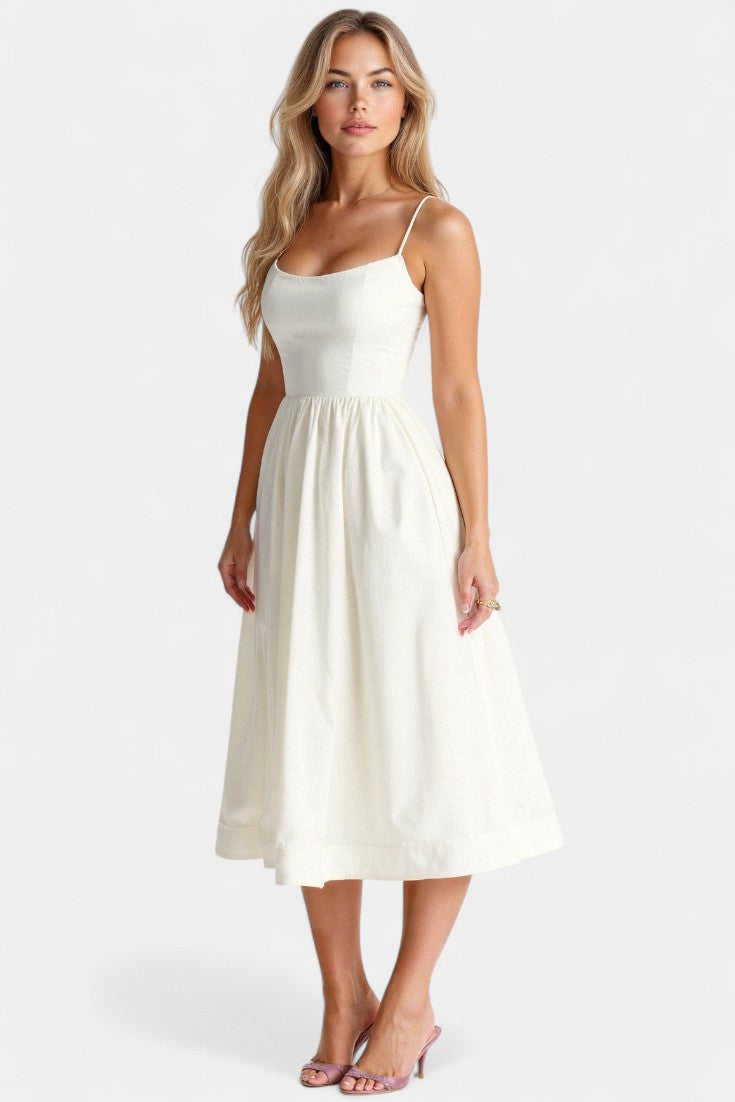 Marvelle Vestido Midi Sin Mangas de Caída Ligera