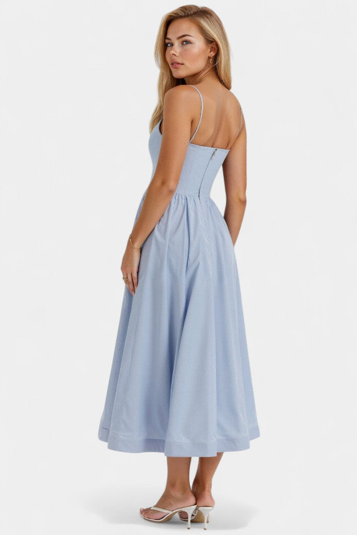 Marvelle Vestido Midi Sin Mangas de Caída Ligera