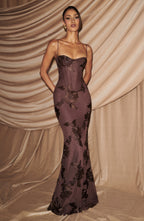 Vestido largo Nefertiti - Marrón ciruela