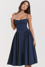 Felicity Vestido Midi Corsé Sin Mangas