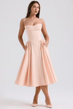 Felicity Vestido Midi Corsé Sin Mangas