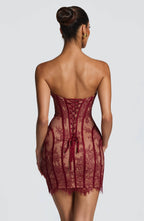 Vestido corto Sian - Borgoña