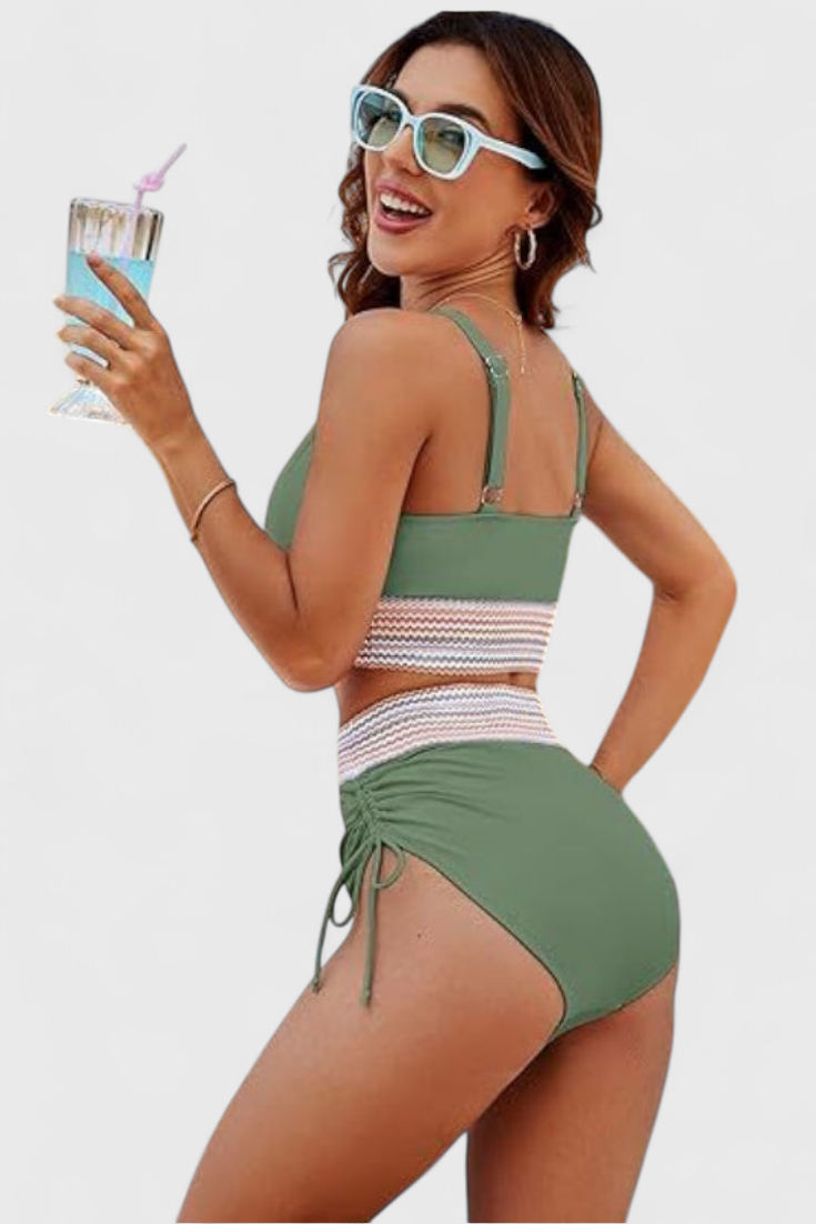 Mireille Conjunto de Bikini con Cintura Alta y Control de Abdomen