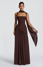 Vestido largo Tullulah - Marrón ciruela