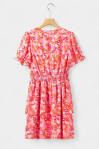 Kimberly Vestido Floral con Volantes con Escote en V