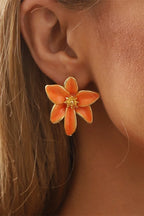 Pendientes Vintage con Flor de Esmalte