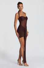 Vestido mini Vixen - Marrón ciruela