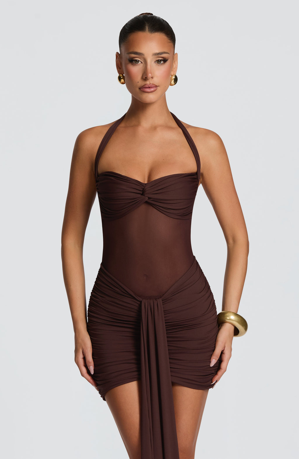 Vestido mini Vixen - Marrón ciruela