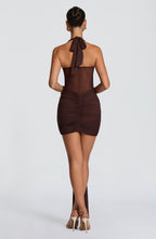 Vestido mini Vixen - Marrón ciruela